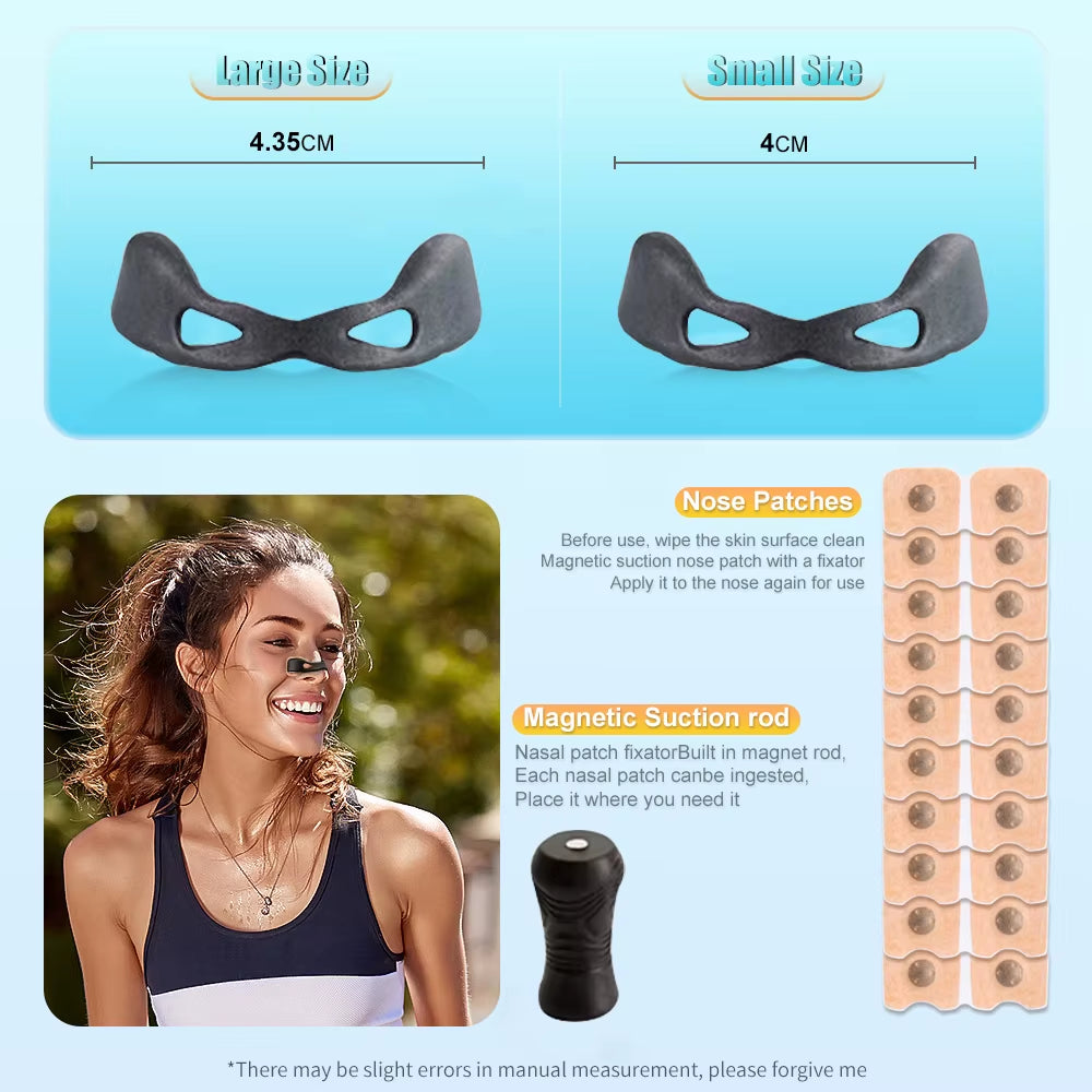 Magnetic Nasal Breathing Dilators Kits Nasal Dilator Boost Oxygen Intake Breathing Refill Nose Clip Nasal Strips Reduce Snoring